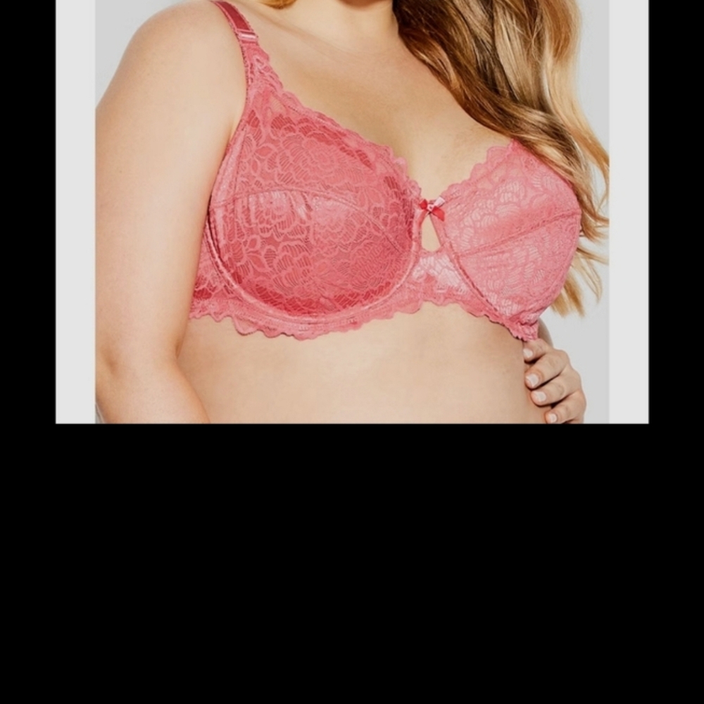 City Chic Pink Lace Bra 44dd